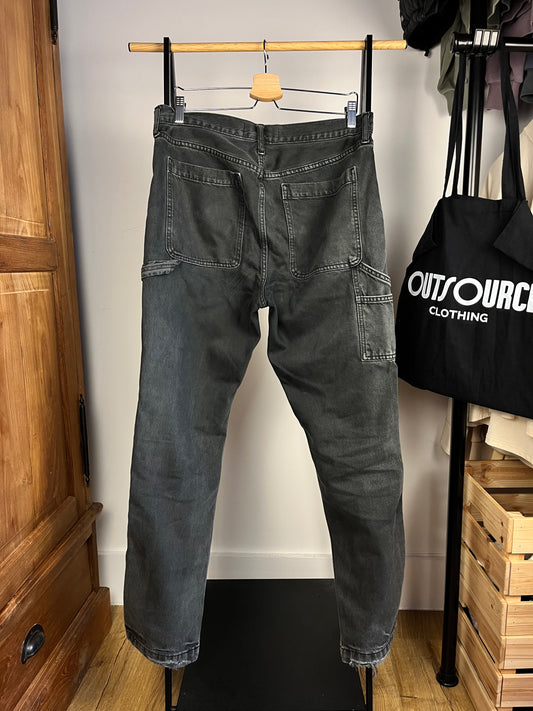 Abercrombie Washed Black Carpenter Trousers W32 L32