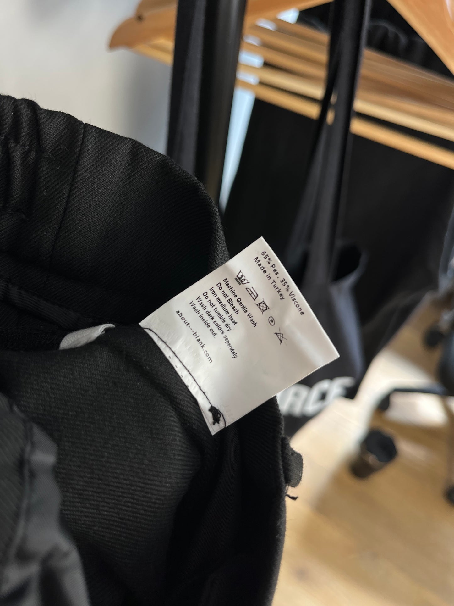 About:Blank Black Pleated Trousers - Medium