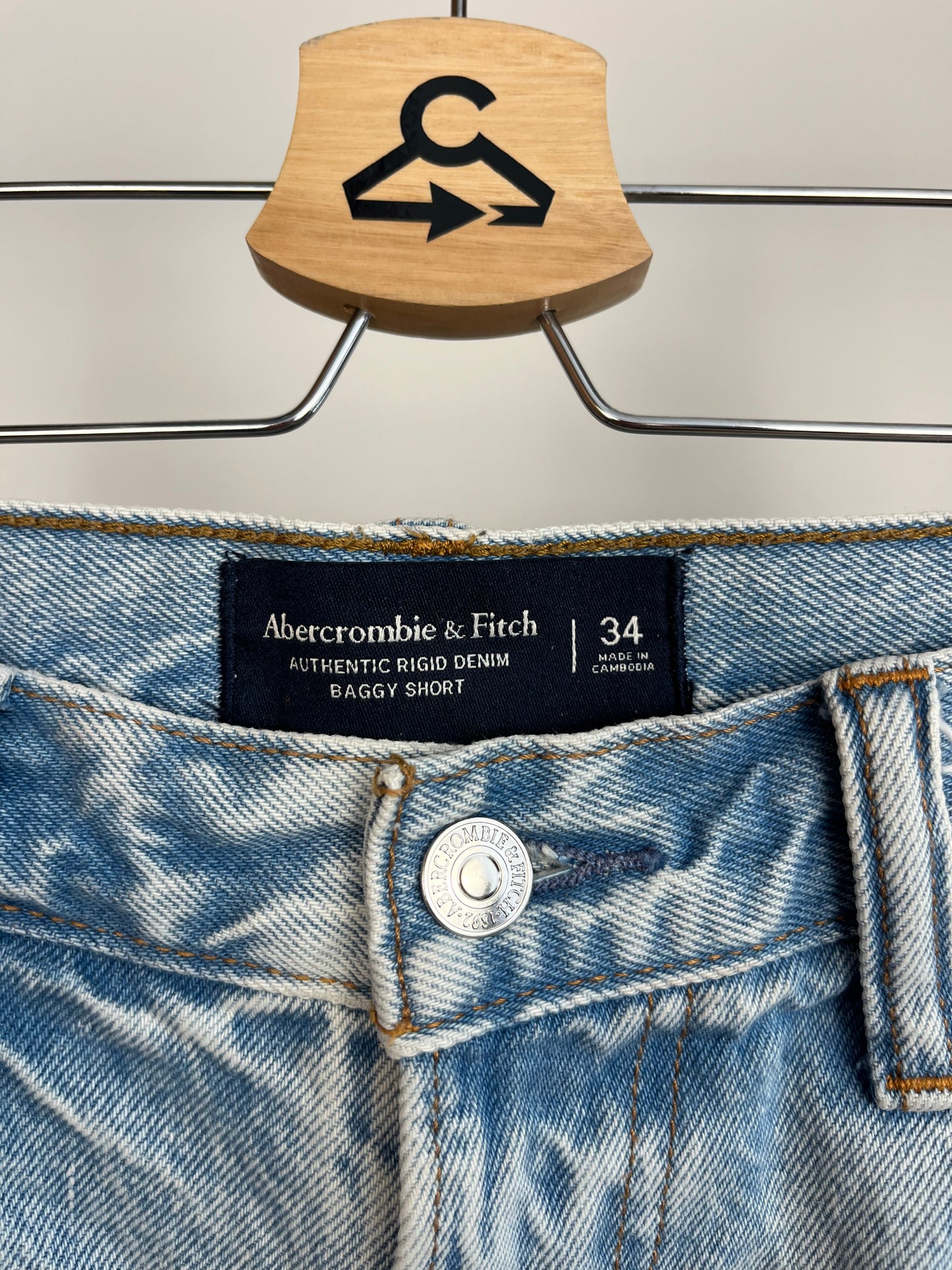 Abercrombie Light Blue Denim Shorts W34