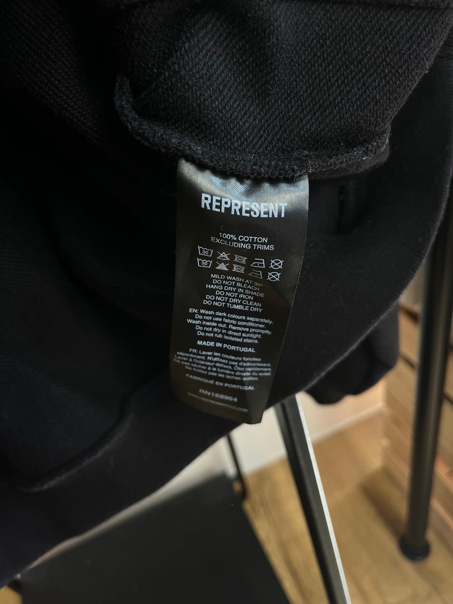 Represent Initial Black Zip Up Hoodie - Large