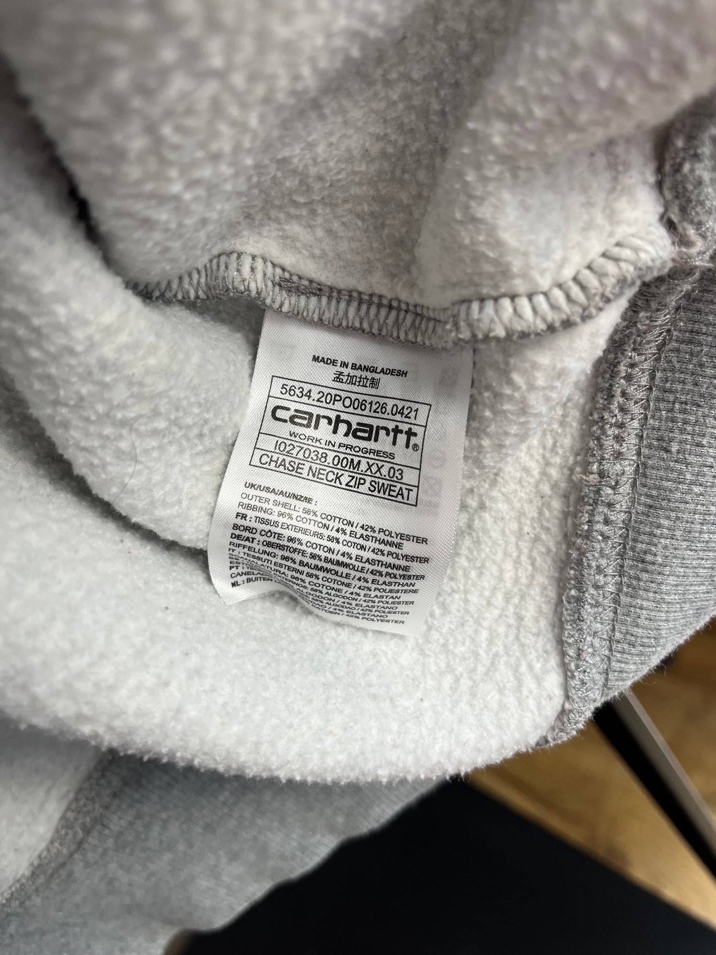 Carhartt Grey 1/4 Zip - Large