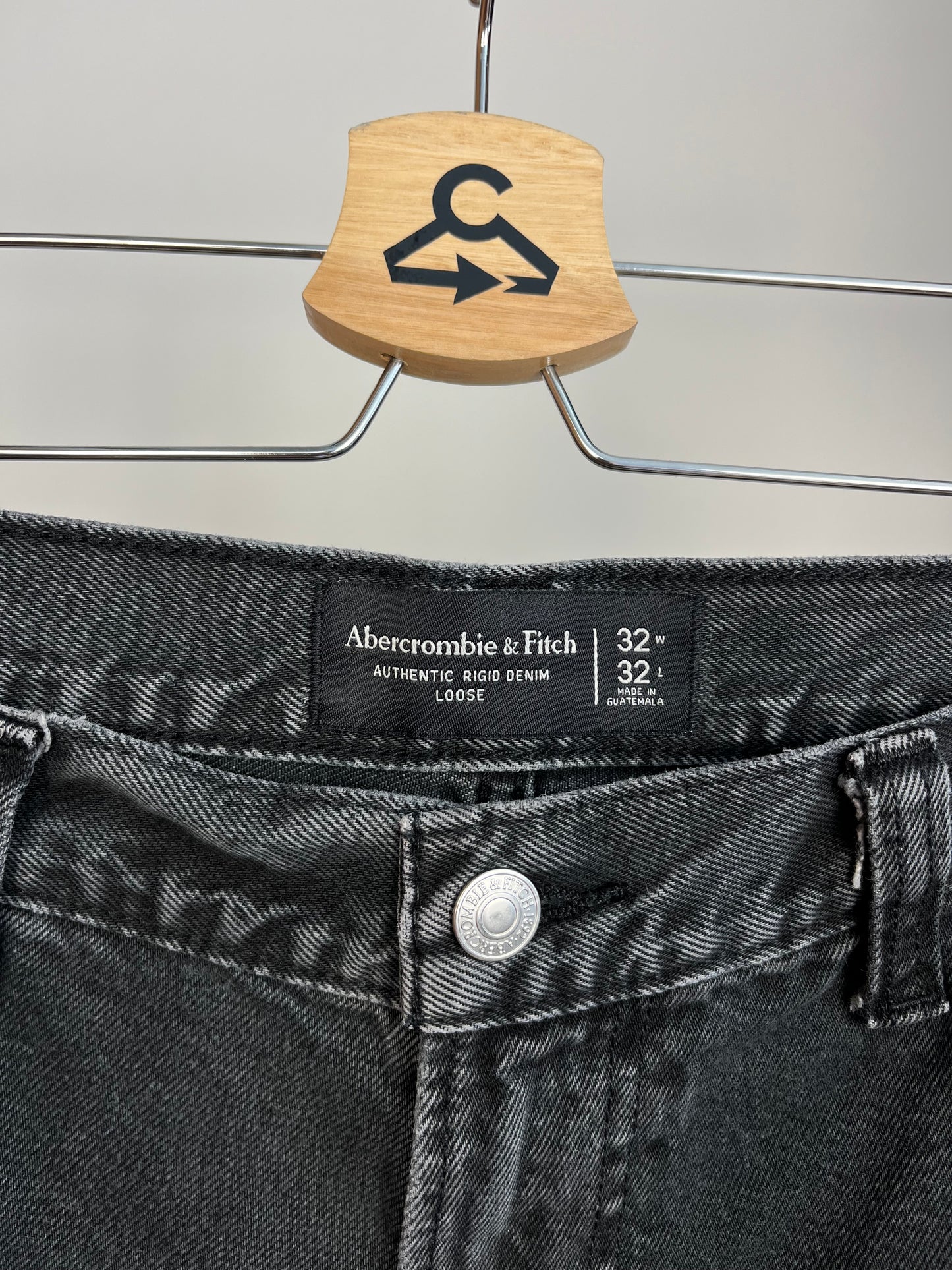 Abercrombie Washed Black Carpenter Jeans W32 L32