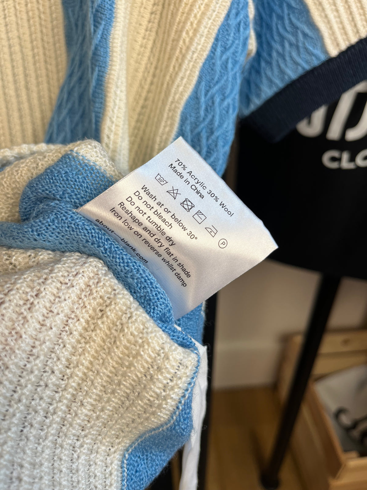 About:Blank Light Blue Knitted Football Shirt - Small