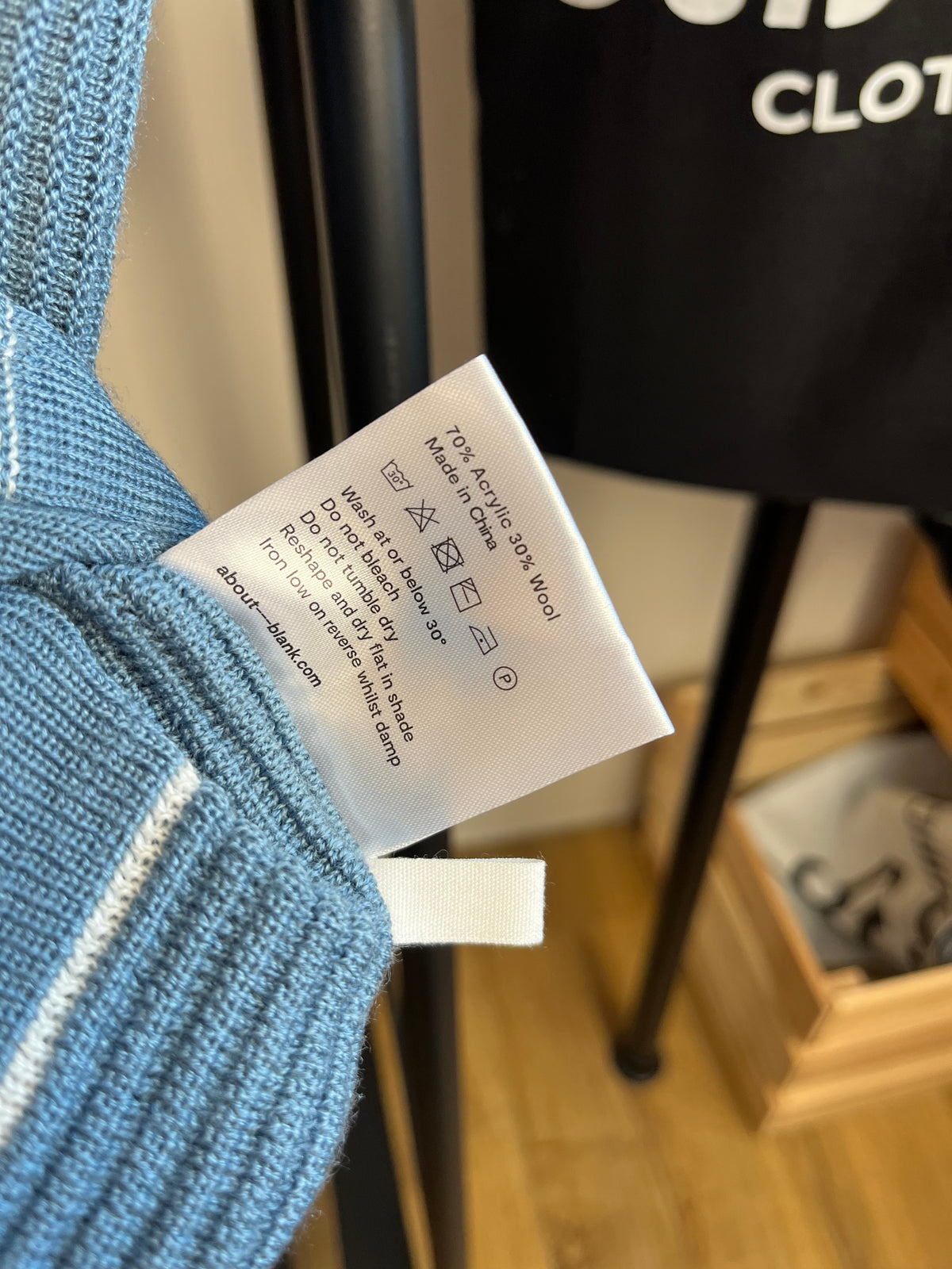 About:Blank Blue Knitted Football Shirt - Small
