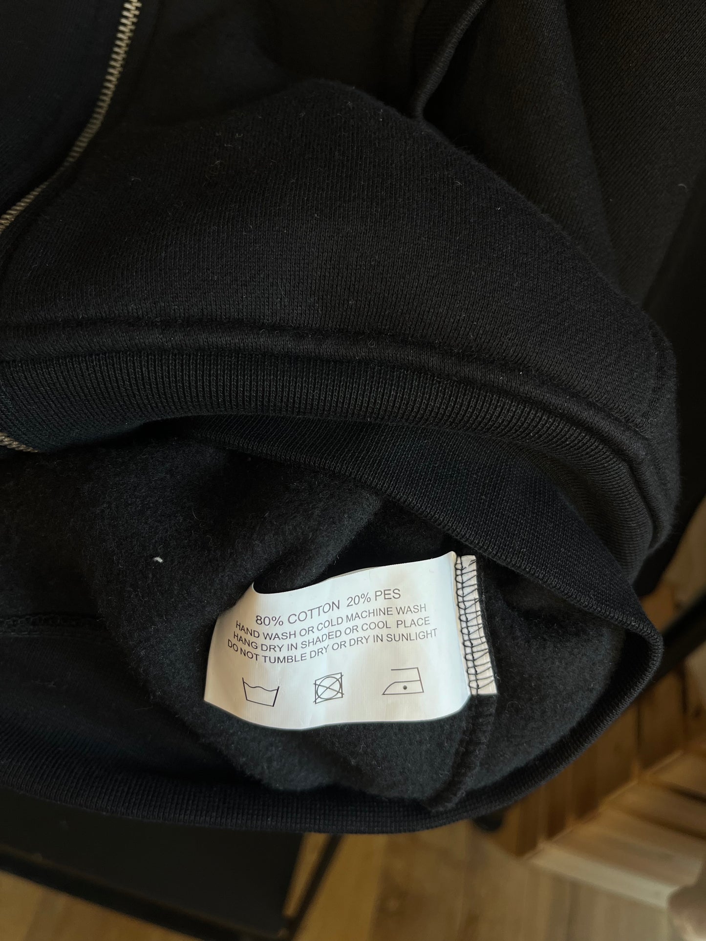 Sweats Collective Black Zip Up Hoodie - Medium