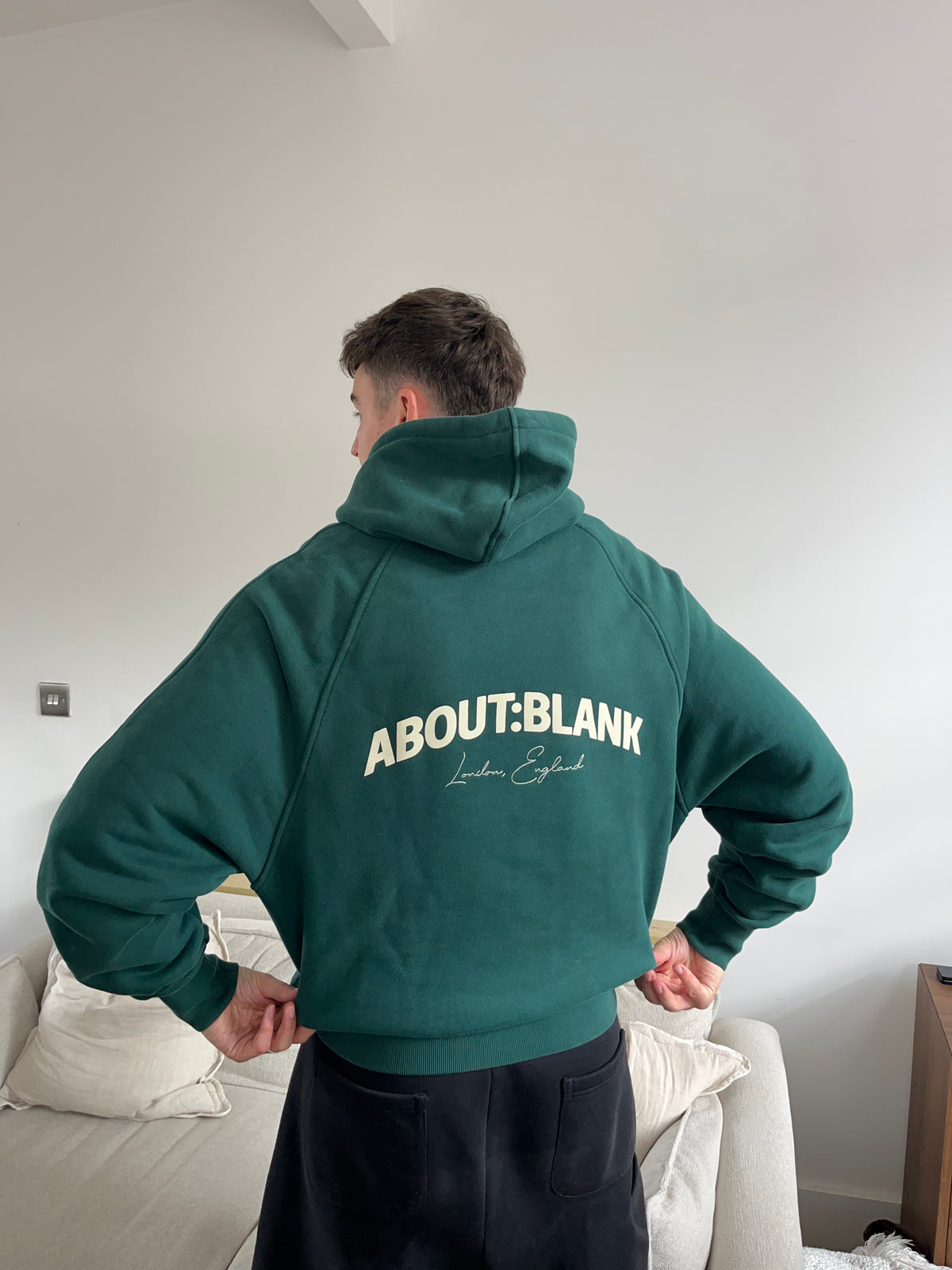 About:Blank Green Hoodie - Large