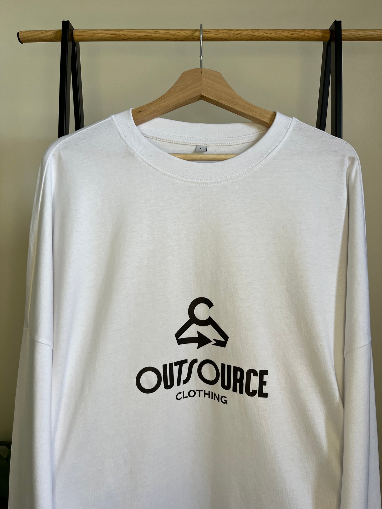 Outsource Clothing White Long Sleeve Tee