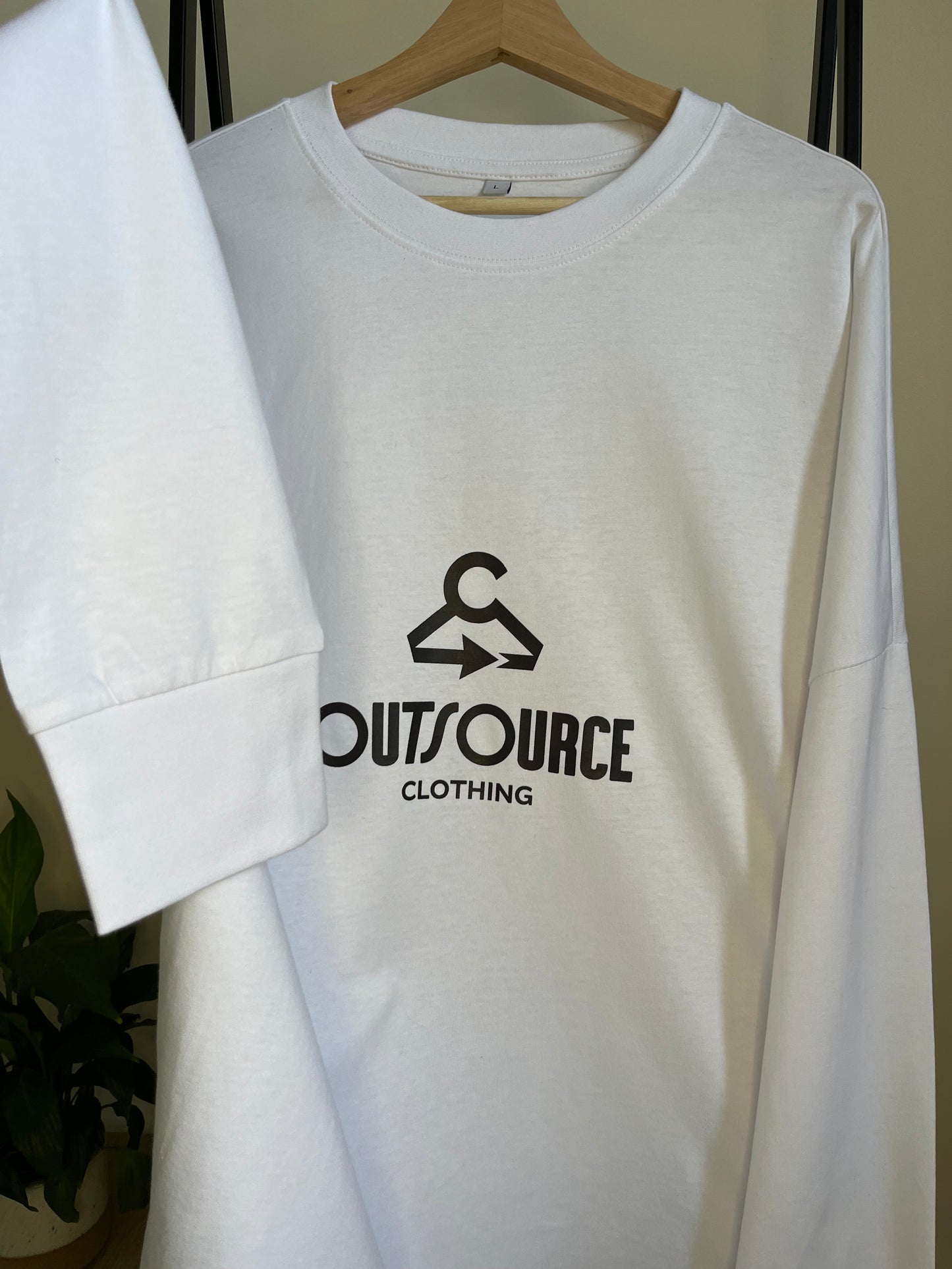 Outsource Clothing White Long Sleeve Tee