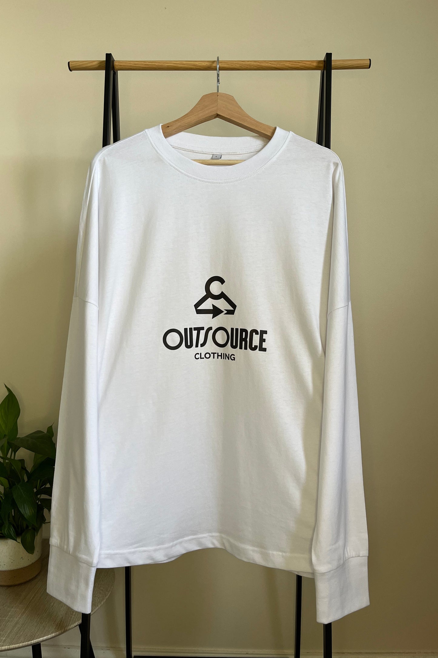 Outsource Clothing White Long Sleeve Tee