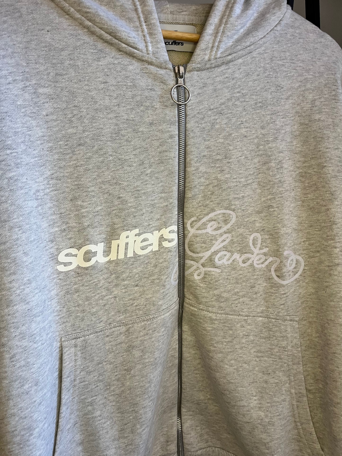 Scuffers Grey Zip Up Hoodie - Medium