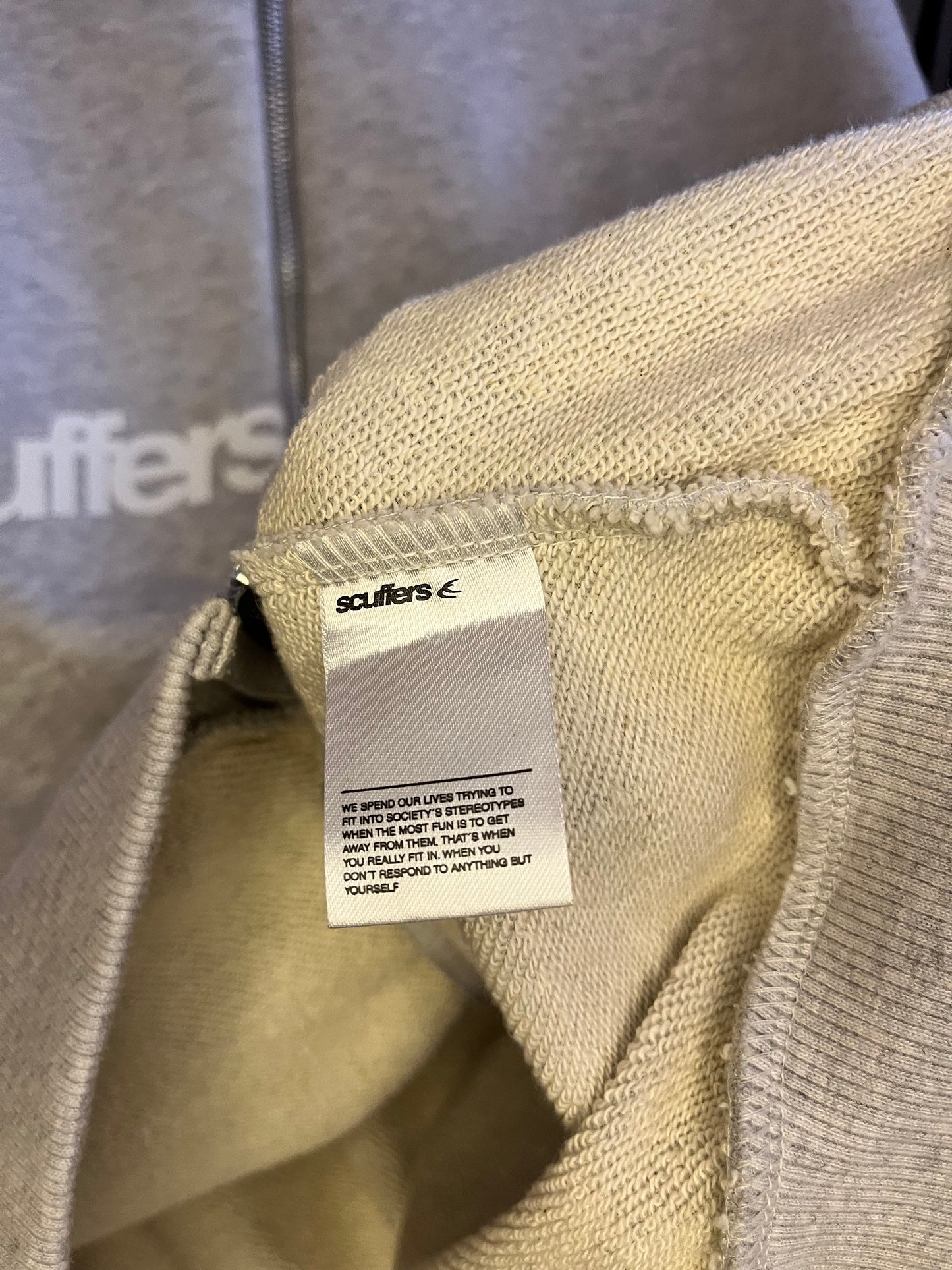 Scuffers Grey Zip Up Hoodie - Medium