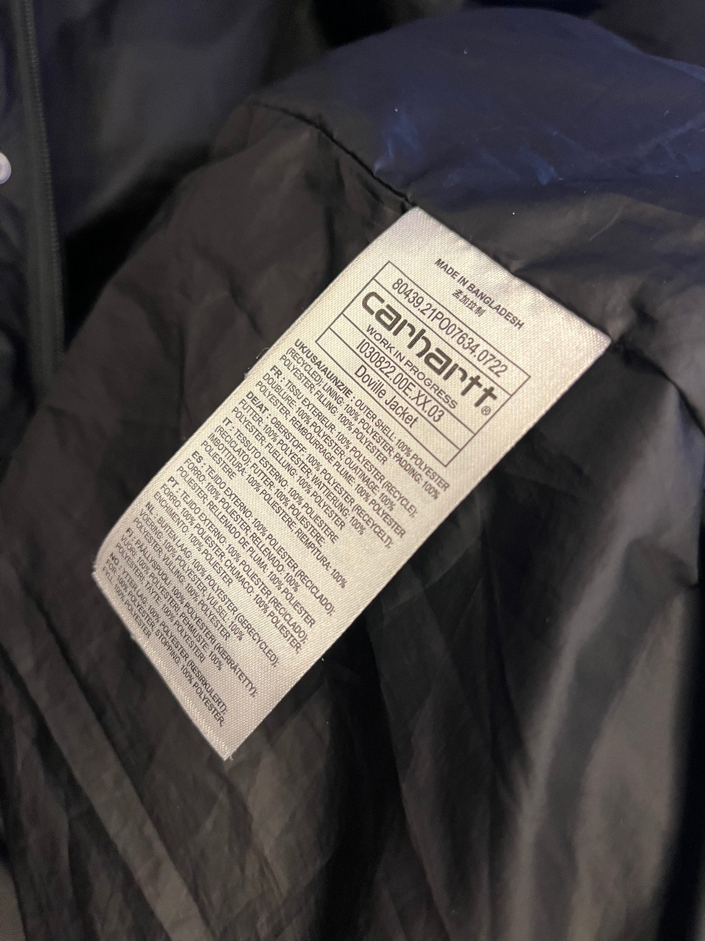 Carhartt Black Puffer Coat - Large