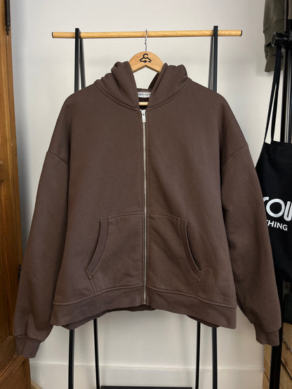 Sweats Collective Brown Zip Up Hoodie - Medium