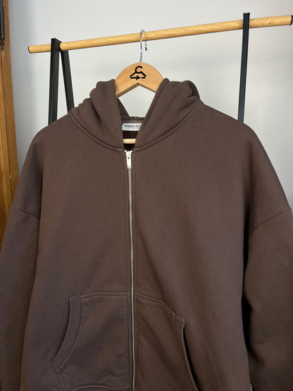Sweats Collective Brown Zip Up Hoodie - Medium
