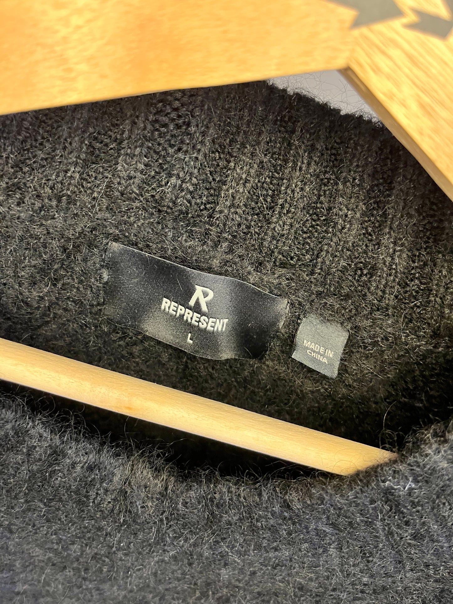 Represent Black Cable Knit - Large