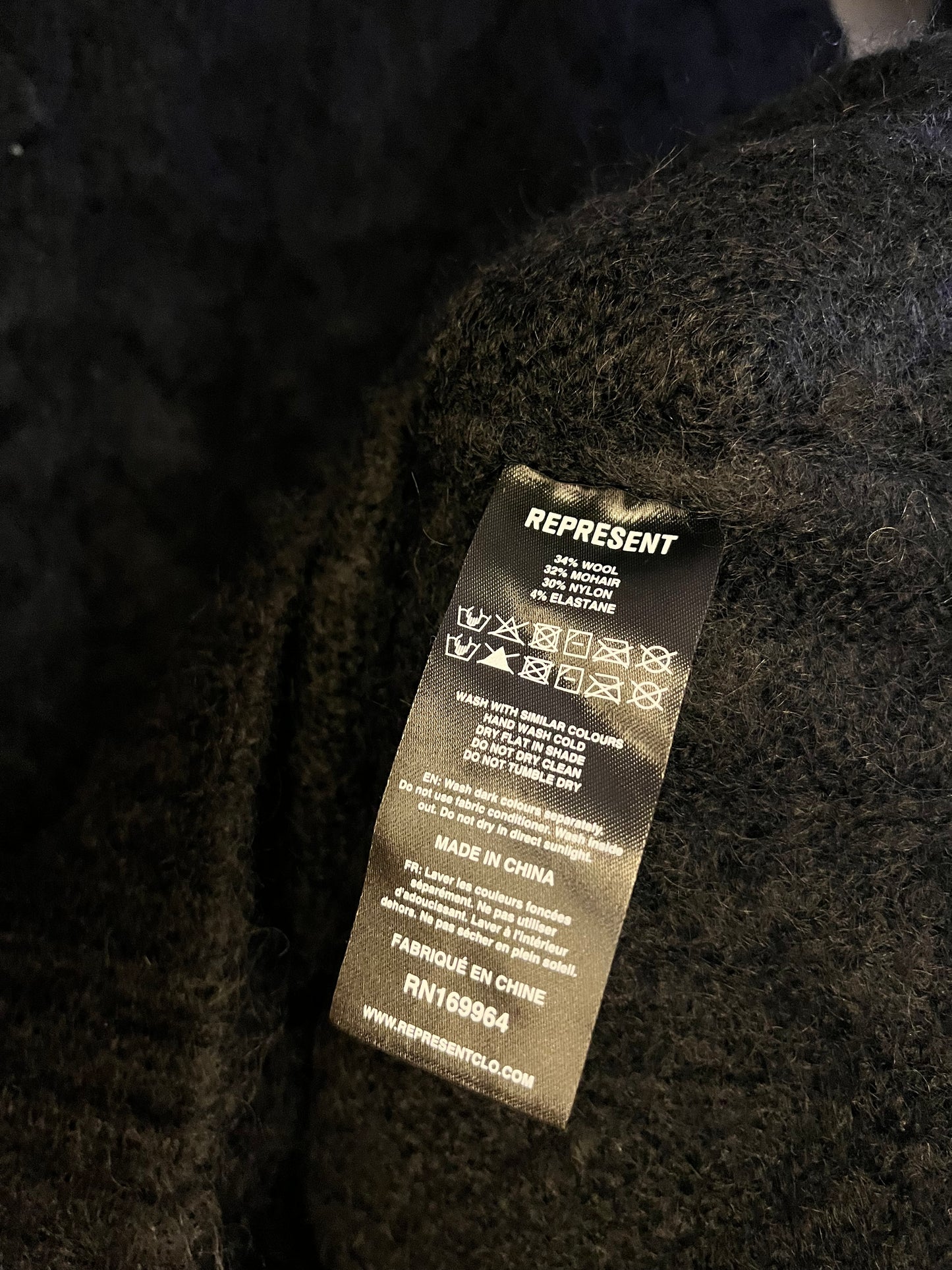 Represent Black Cable Knit - Large