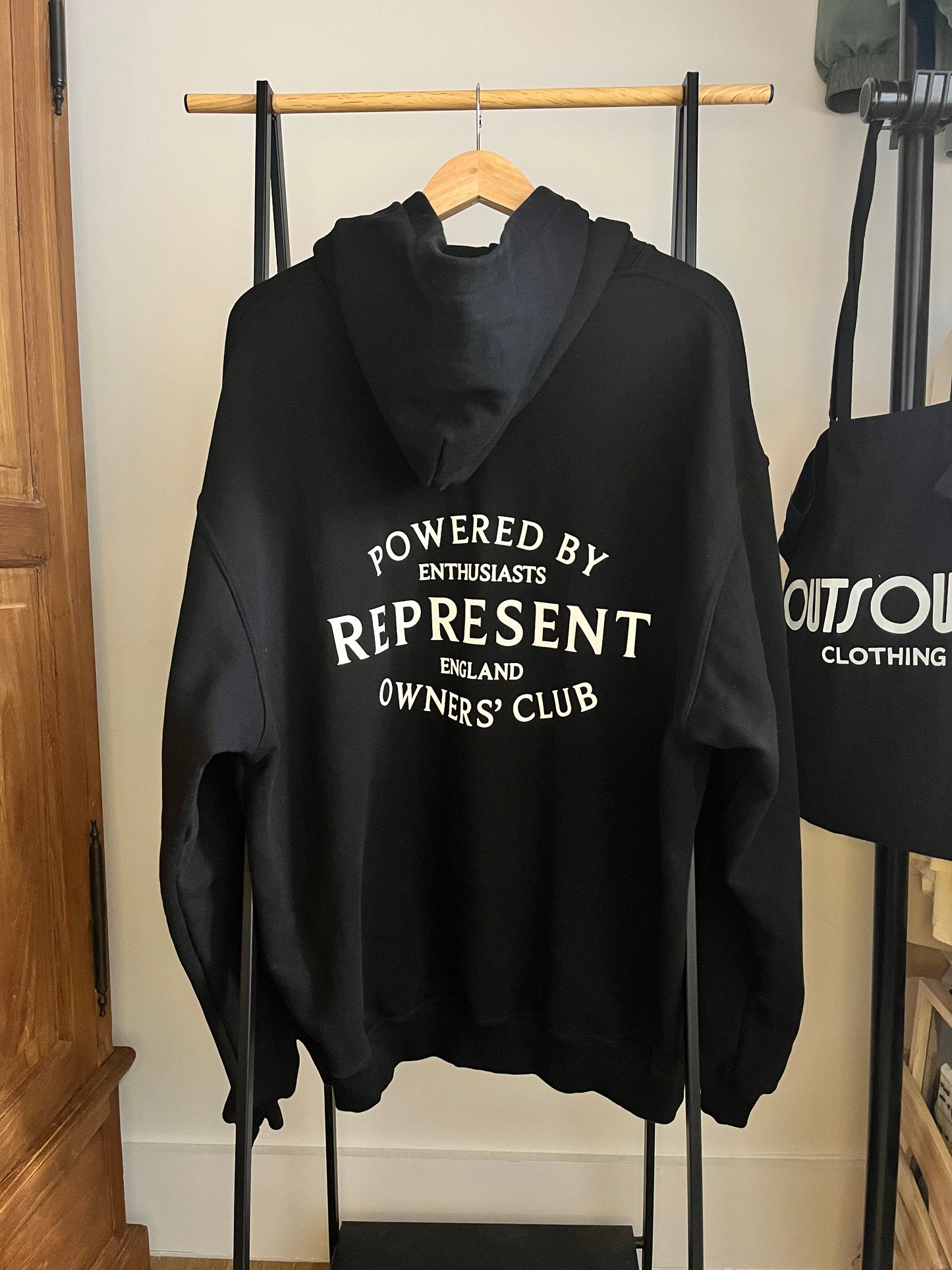 Represent Black Oversized Hoodie - Large