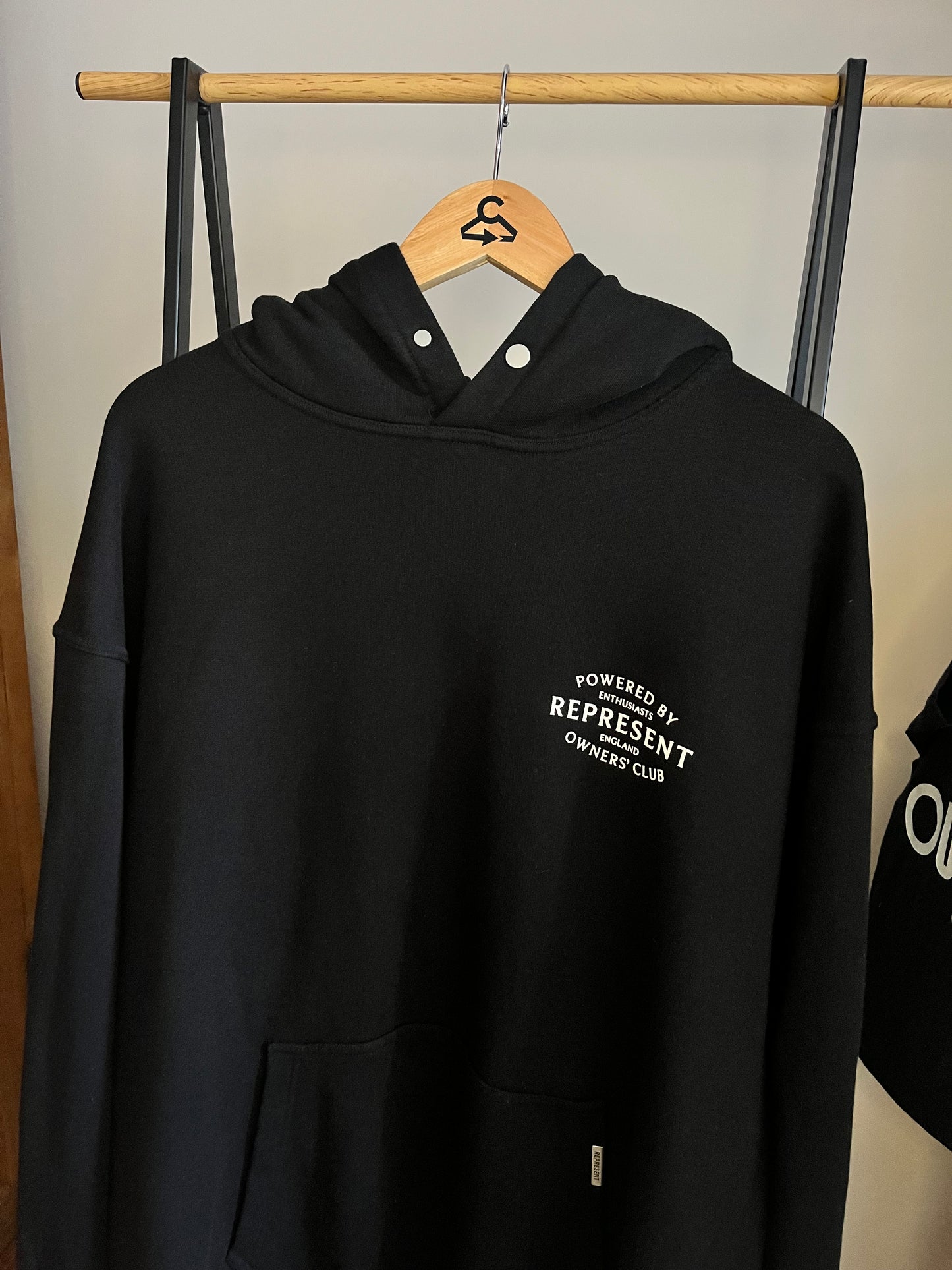 Represent Black Oversized Hoodie - Large