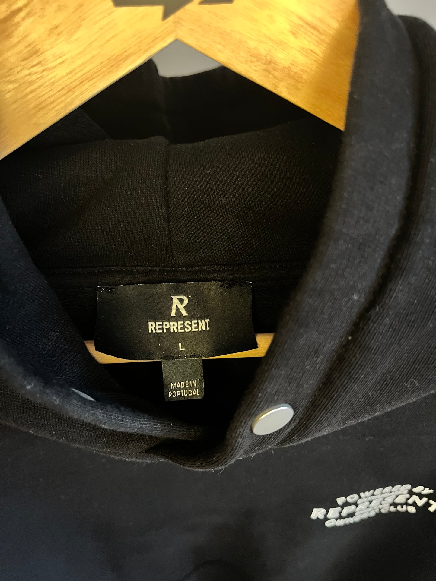 Represent Black Oversized Hoodie - Large