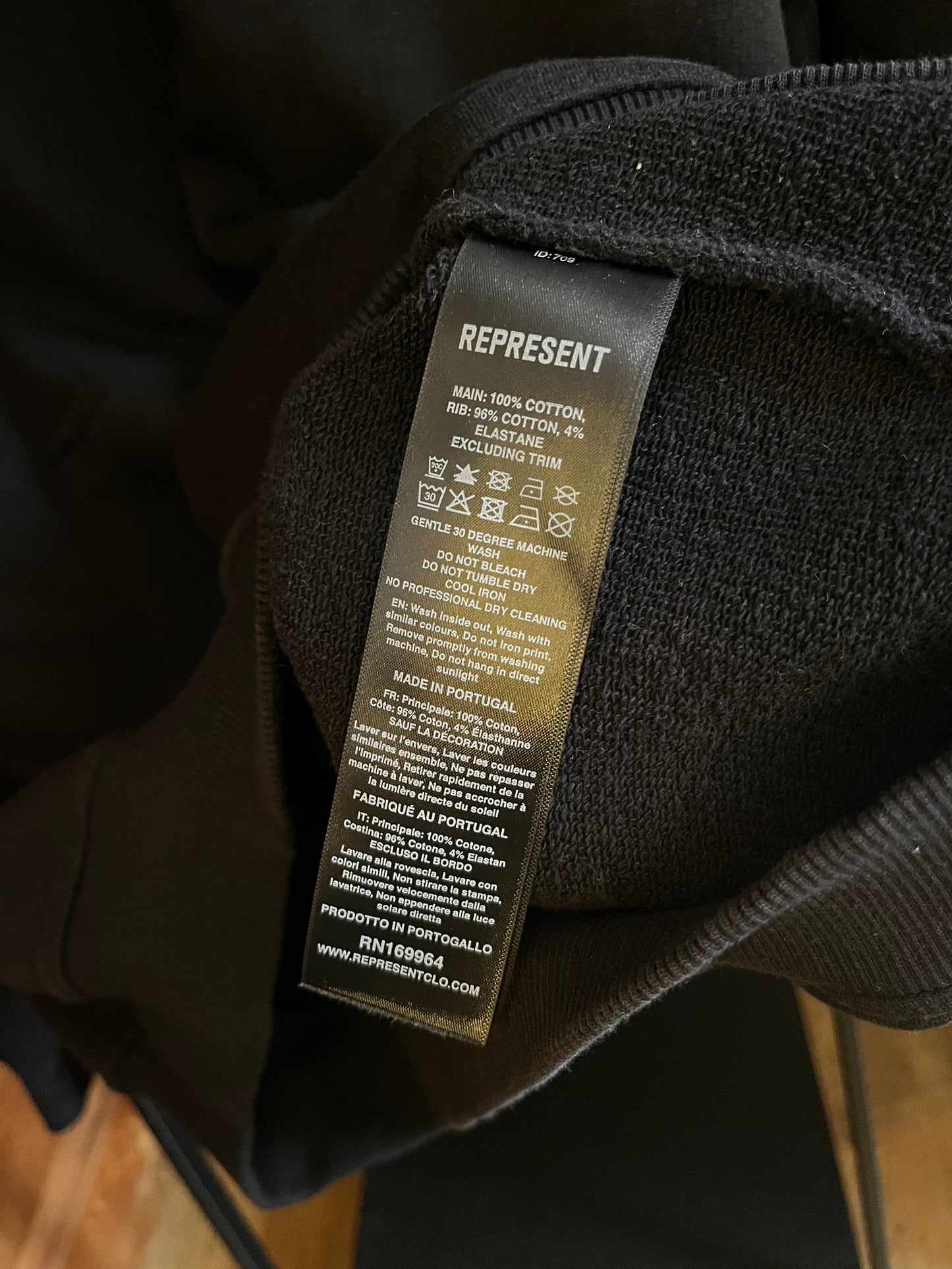 Represent Black Oversized Hoodie - Large