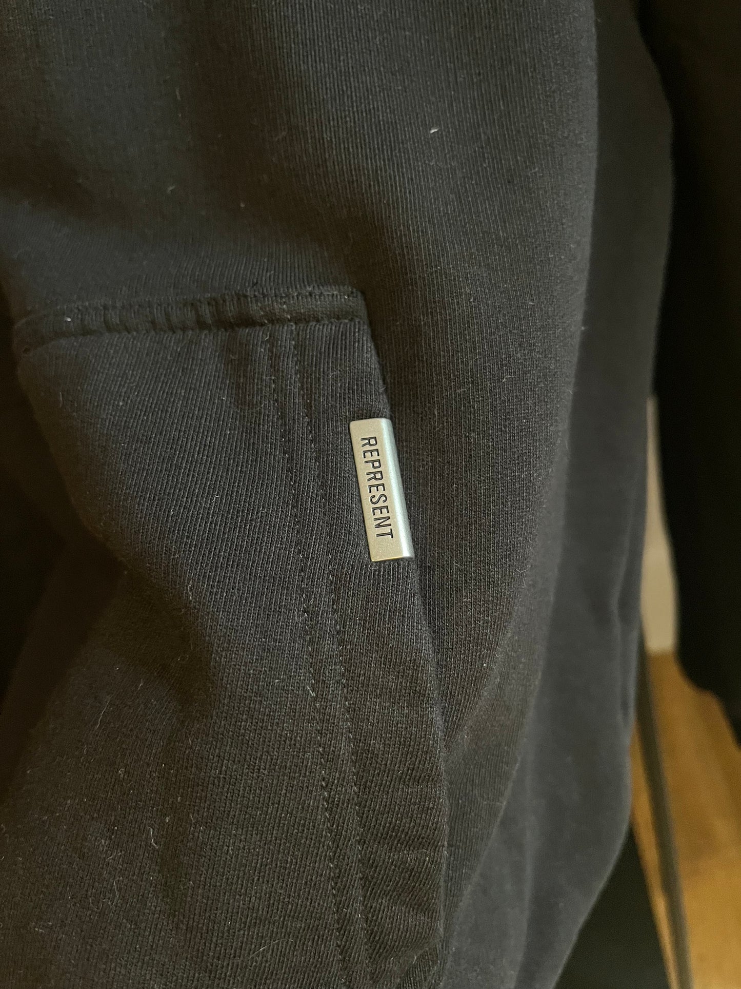 Represent Black Oversized Hoodie - Large