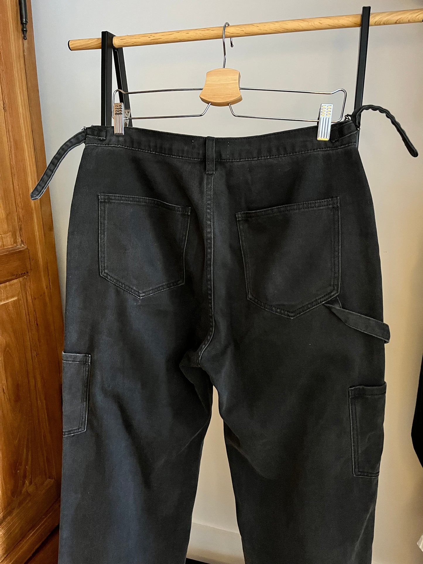 Sweats Collective Washed Black Wide Leg Trousers - Medium