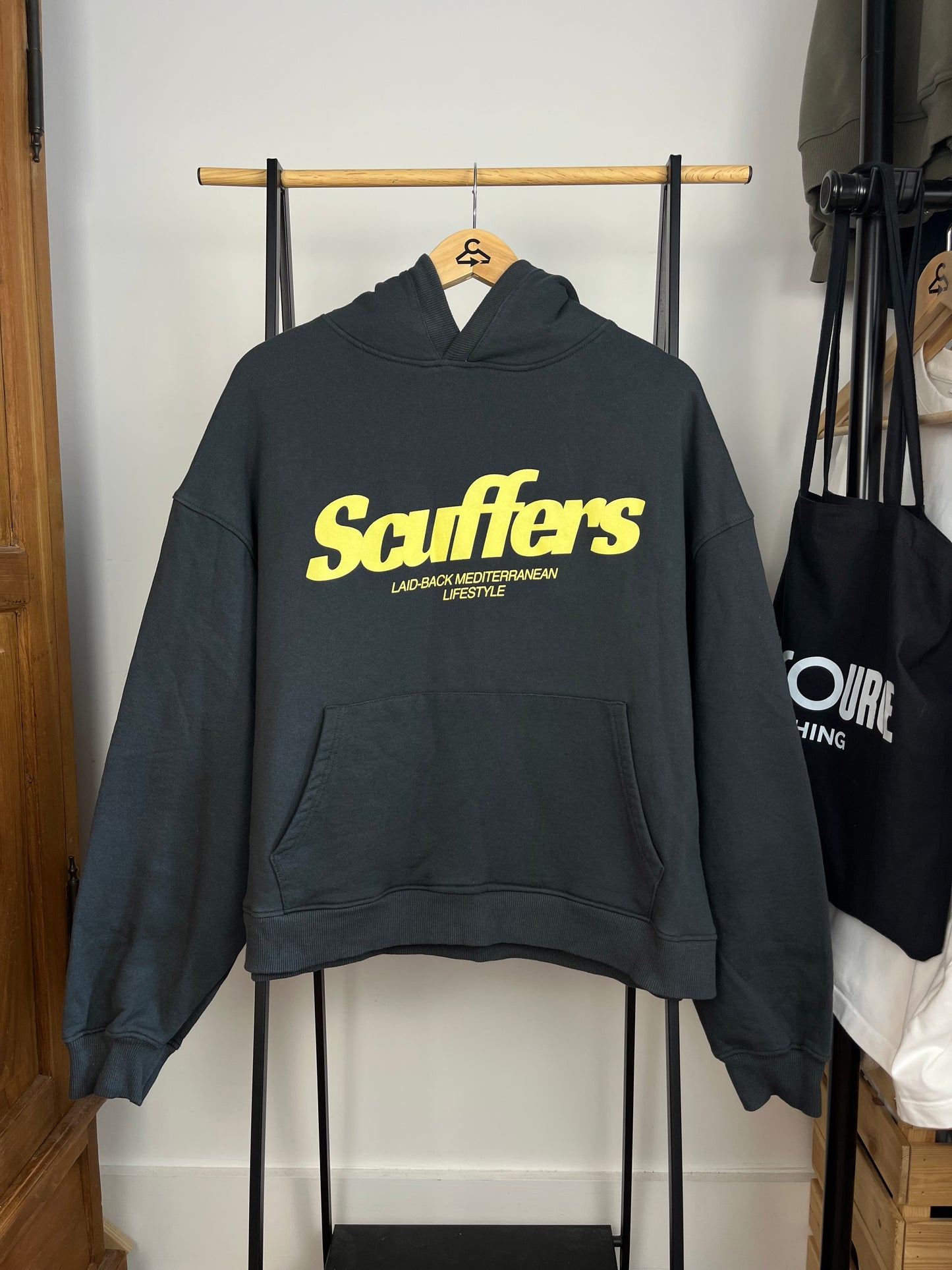 Scuffers Dark Green/Grey Boxy Hoodie - XL