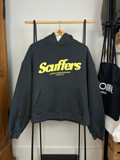Scuffers Dark Green/Grey Boxy Hoodie - XL
