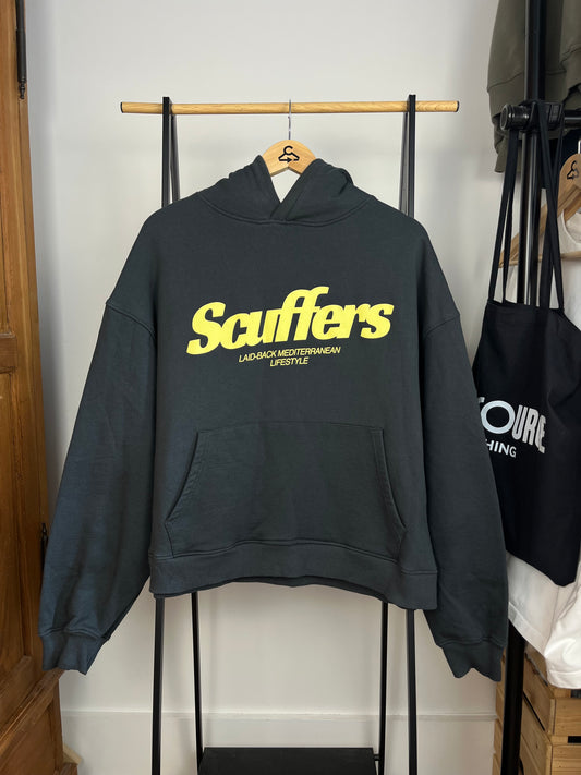Scuffers Dark Green/Grey Boxy Hoodie - XL