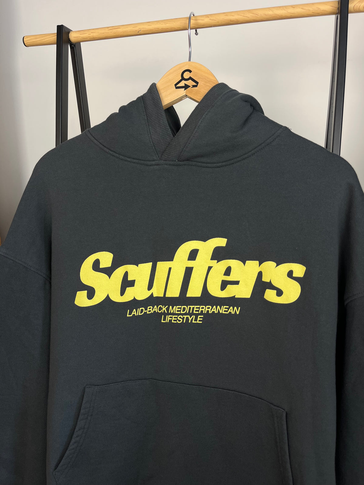 Scuffers Dark Green/Grey Boxy Hoodie - XL