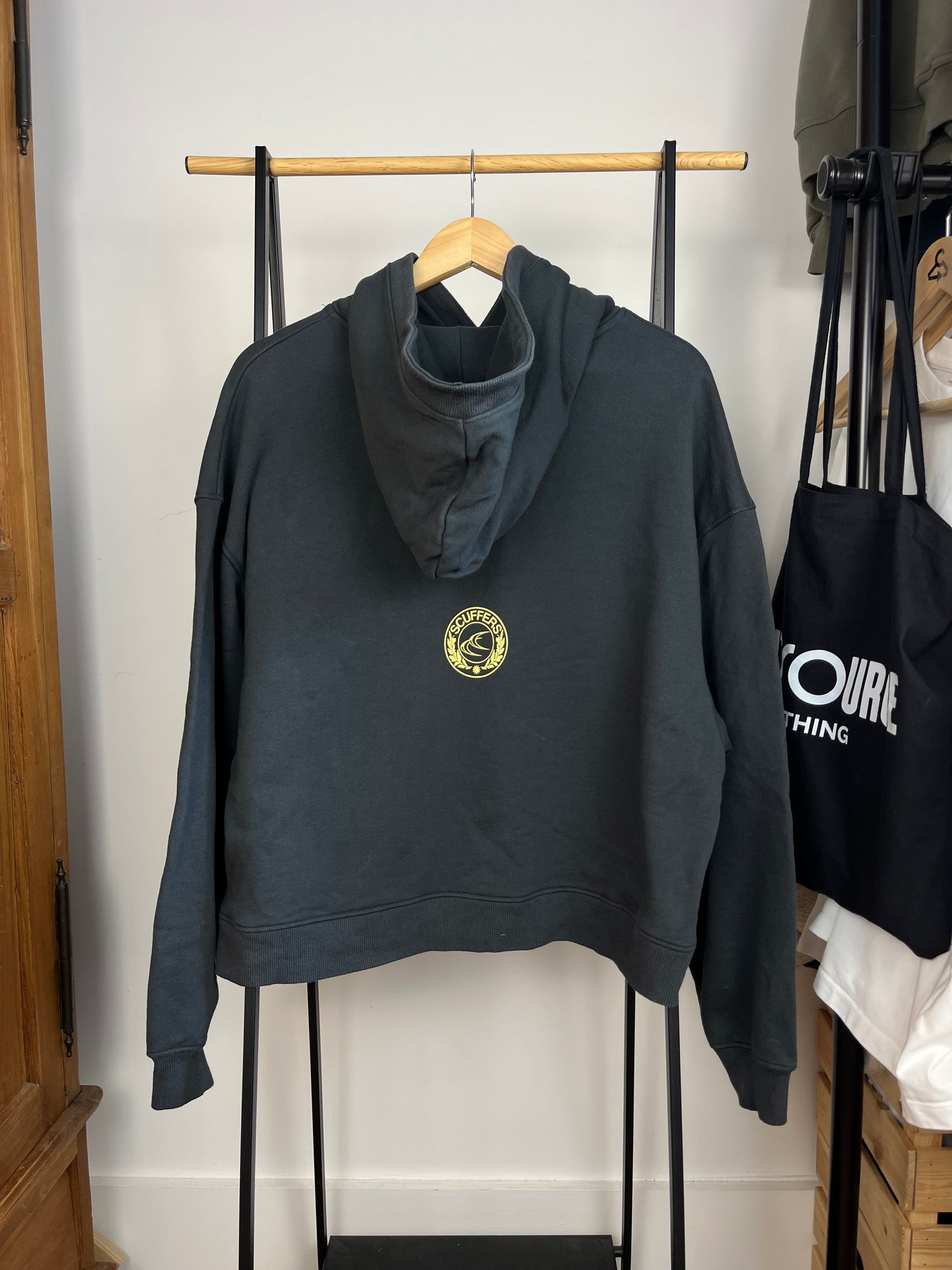 Scuffers Dark Green/Grey Boxy Hoodie - XL