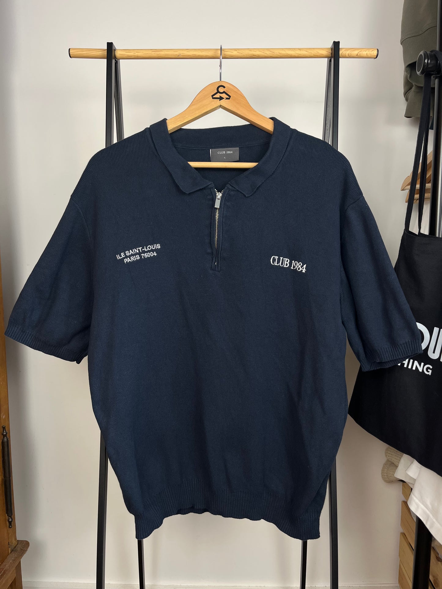 Club 1984 Navy Zip Polo - Large