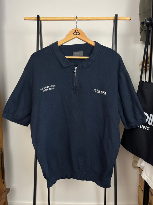 Club 1984 Navy Zip Polo - Large