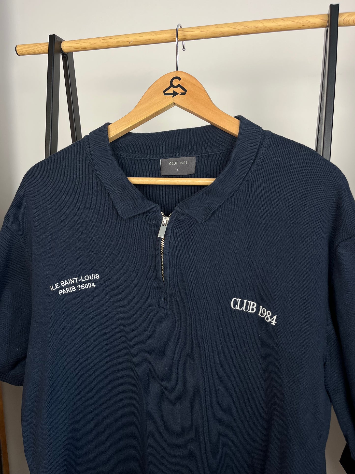 Club 1984 Navy Zip Polo - Large