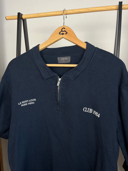 Club 1984 Navy Zip Polo - Large
