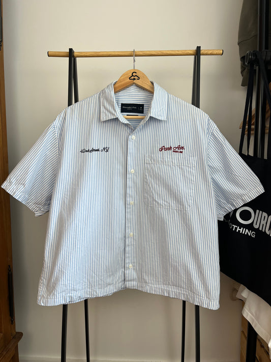 Abercrombie Light Blue Striped Shirt - Medium