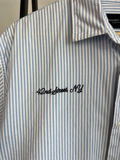 Abercrombie Light Blue Striped Shirt - Medium