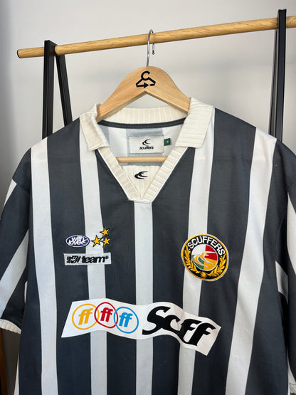 Scuffers Grey Striped Retro Football Shirt - Medium