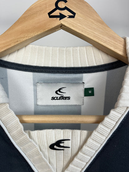 Scuffers Grey Striped Retro Football Shirt - Medium