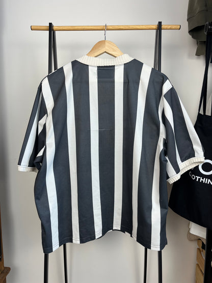Scuffers Grey Striped Retro Football Shirt - Medium