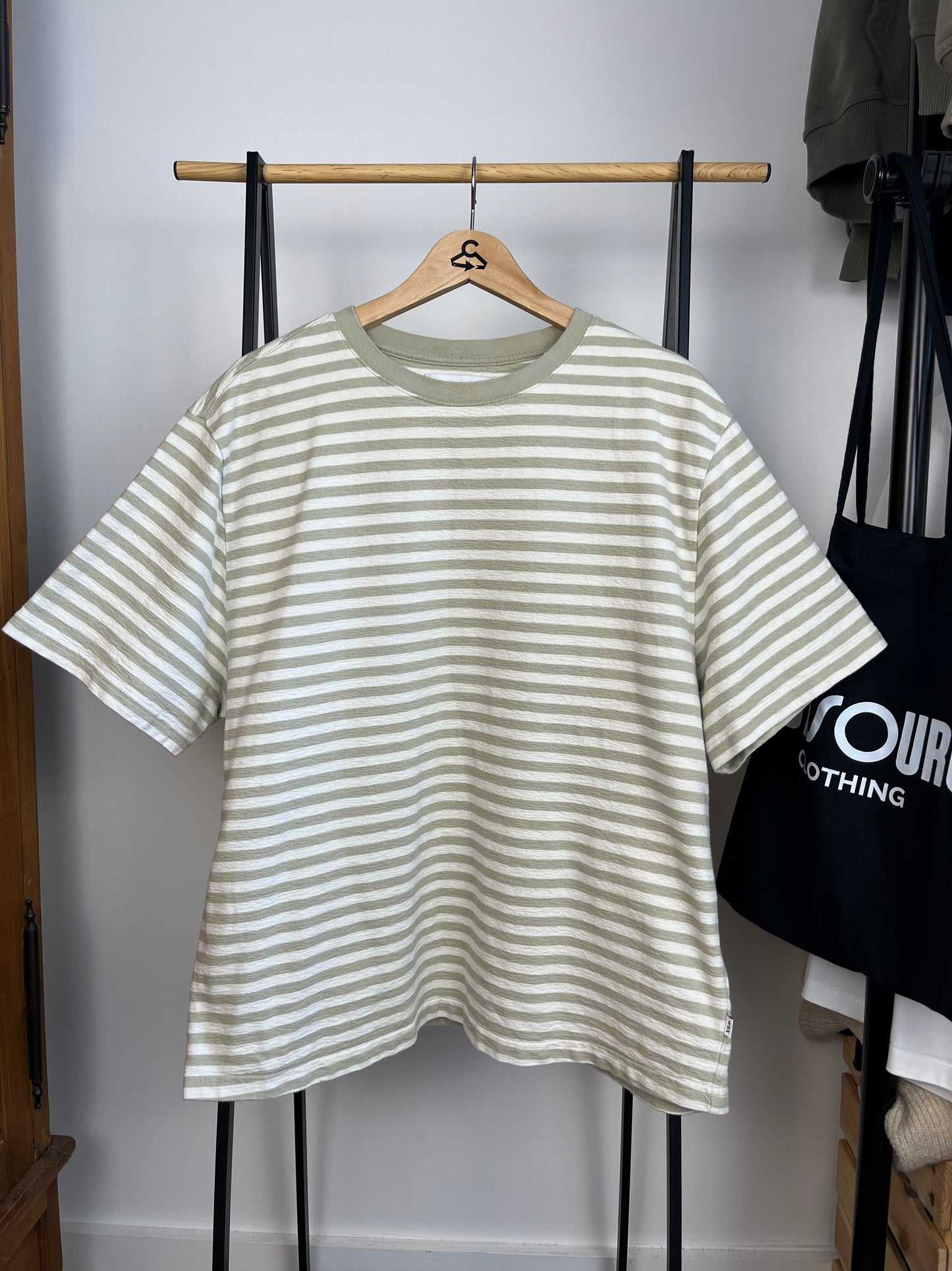 Wax London Green Striped T-Shirt- XL