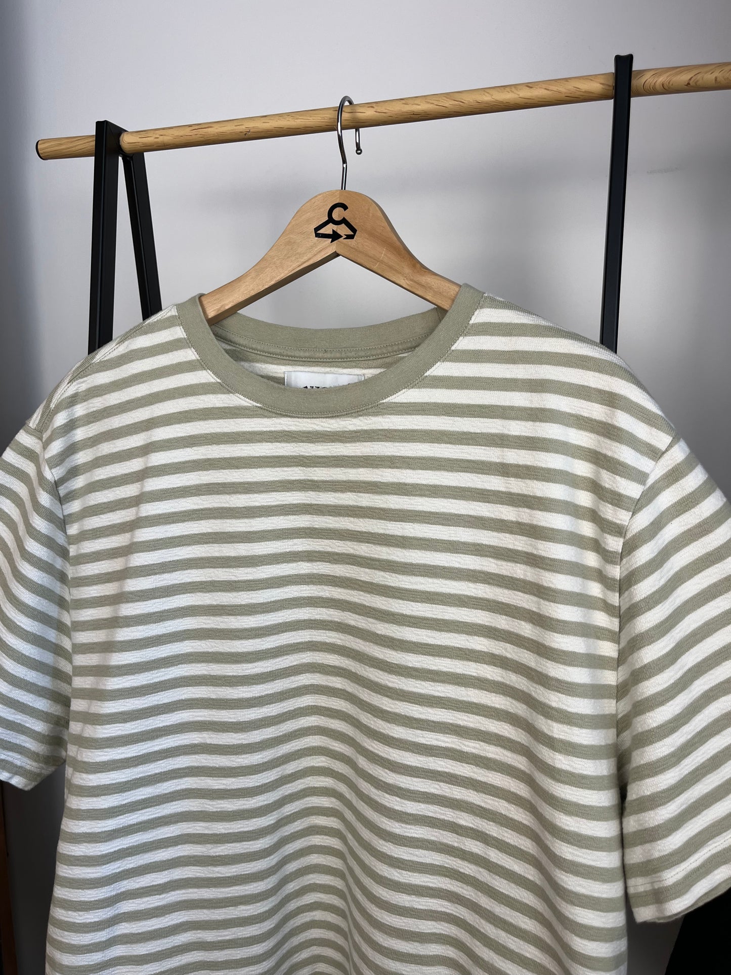 Wax London Green Striped T-Shirt- XL