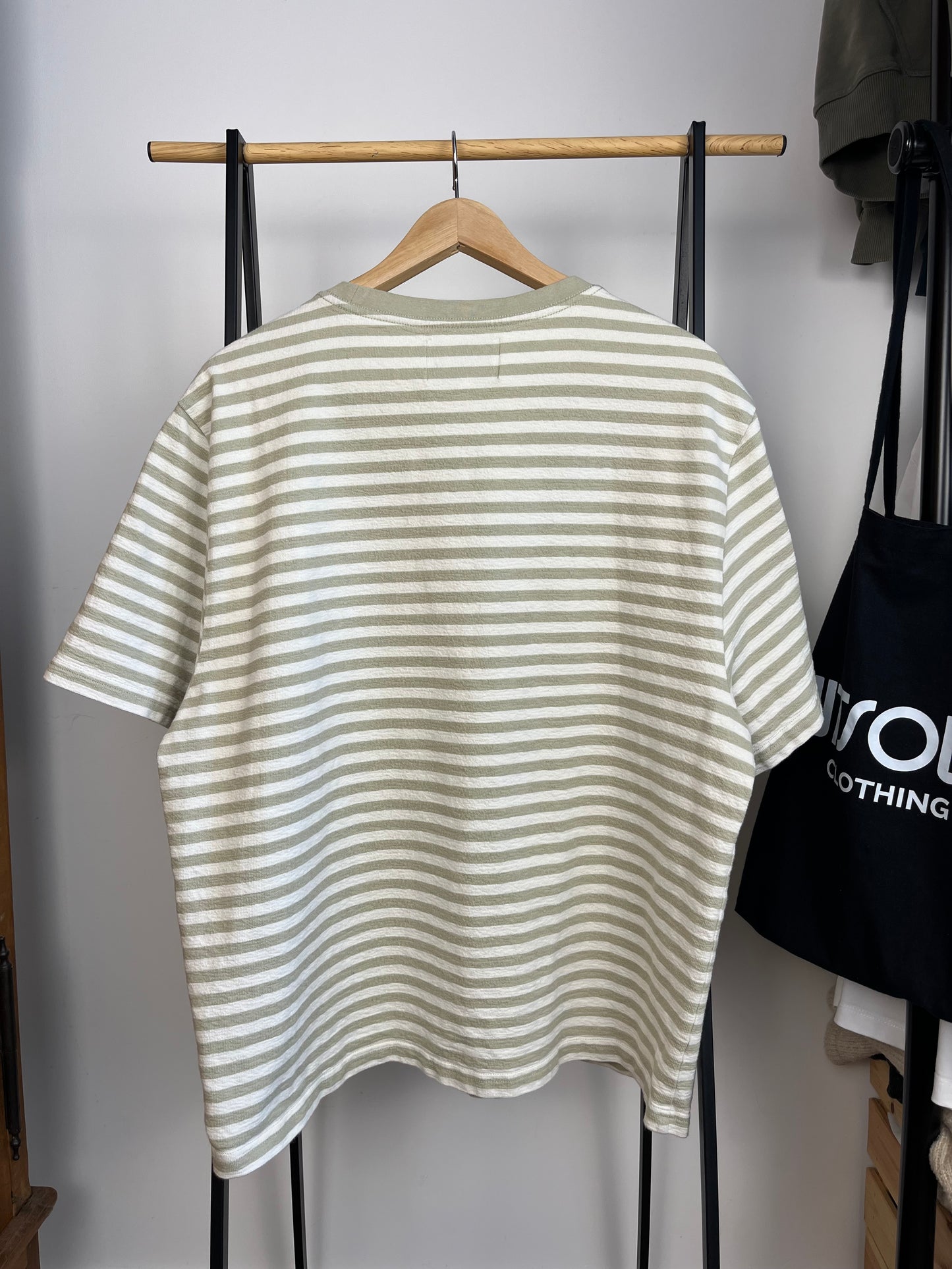 Wax London Green Striped T-Shirt- XL