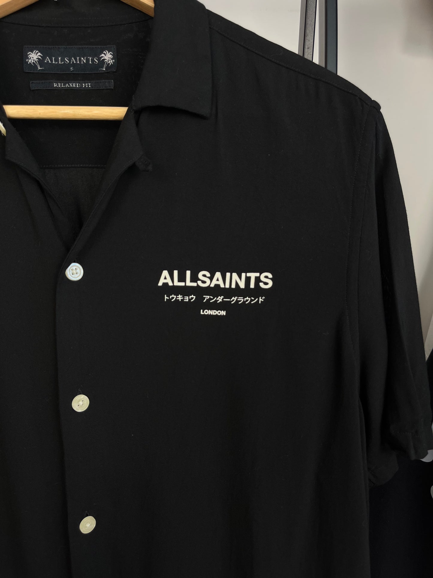 All Saints Black Short Sleeve Shirt - Small