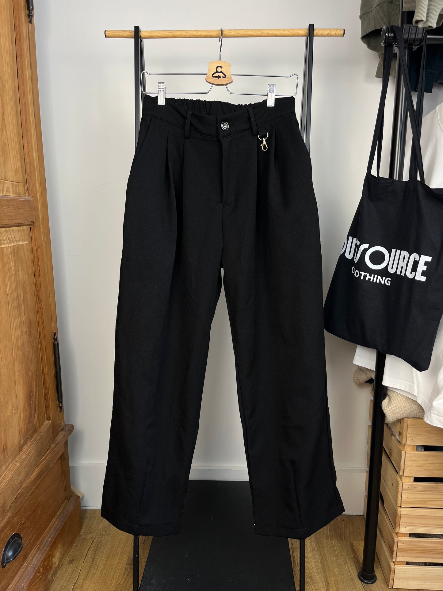 Sweats Collective Black Pleated Trousers - Medium