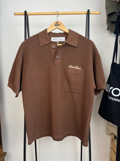 About:Blank Brown Knit Polo - Small