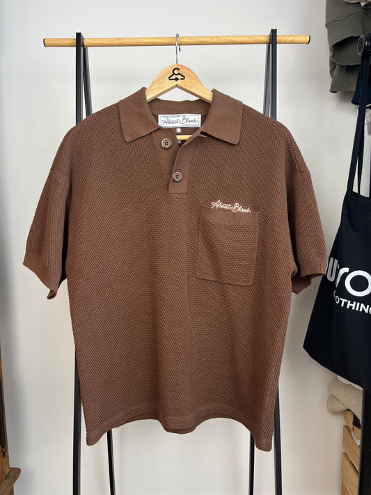 About:Blank Brown Knit Polo - Small