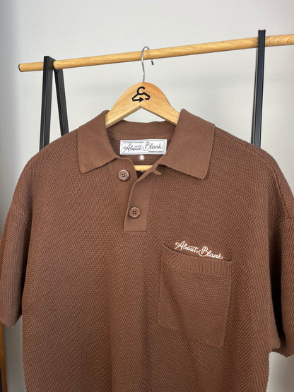About:Blank Brown Knit Polo - Small