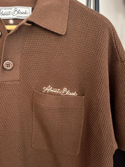 About:Blank Brown Knit Polo - Small