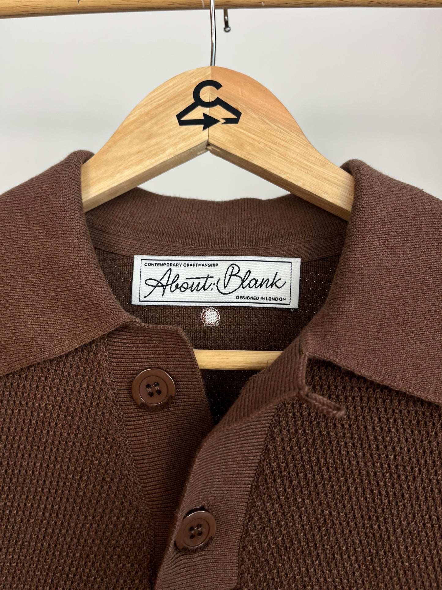 About:Blank Brown Knit Polo - Small